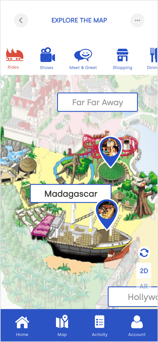 Polished, high-fidelity mockups of the redesigned Map page.